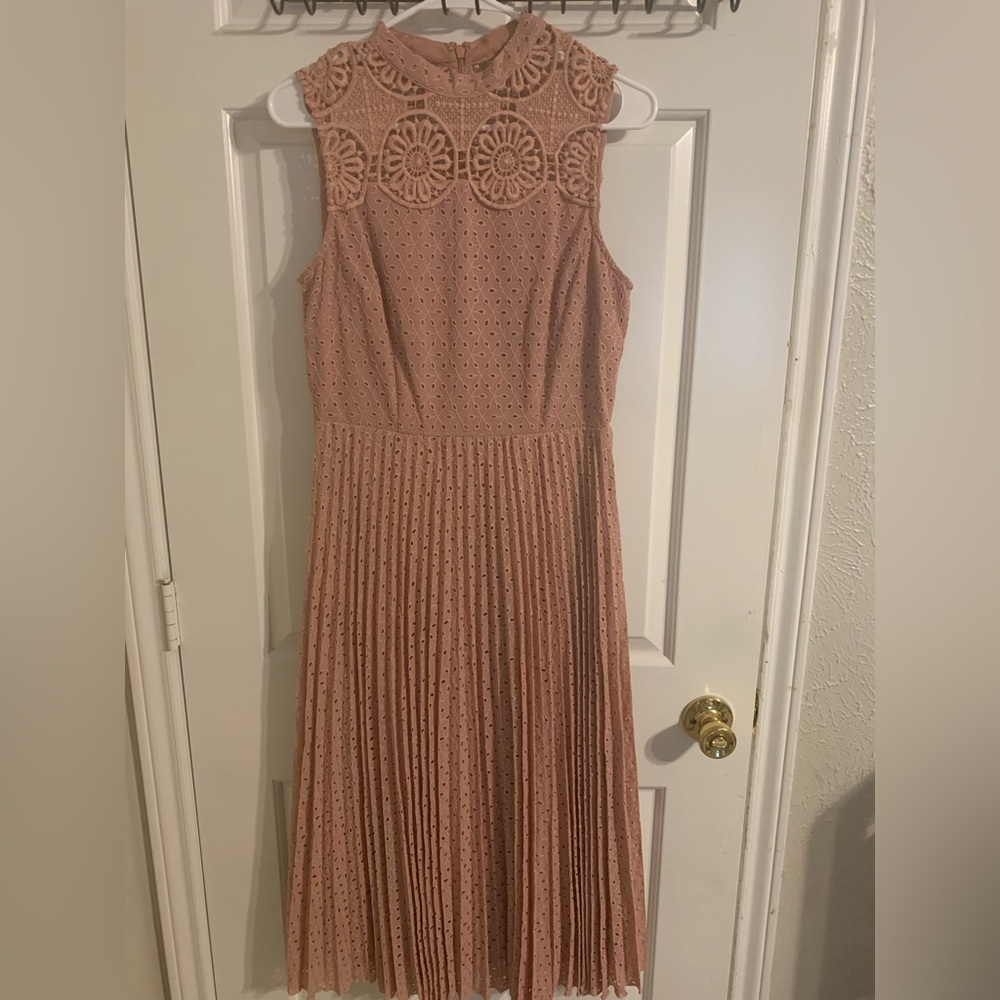 ASOS Blush Lace Midi Dress